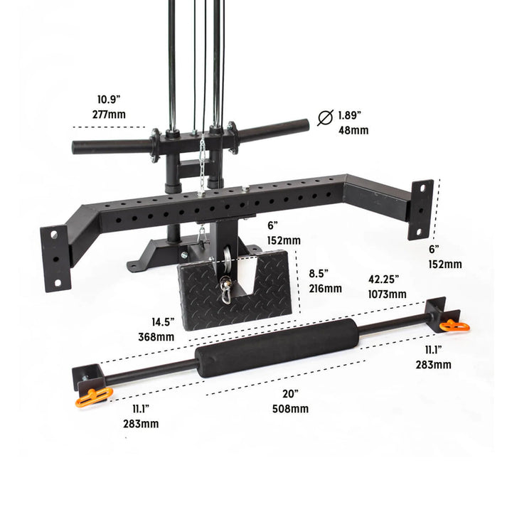 Lat Pulldown & Low Row Rack Attachment - Hydra & Manticore