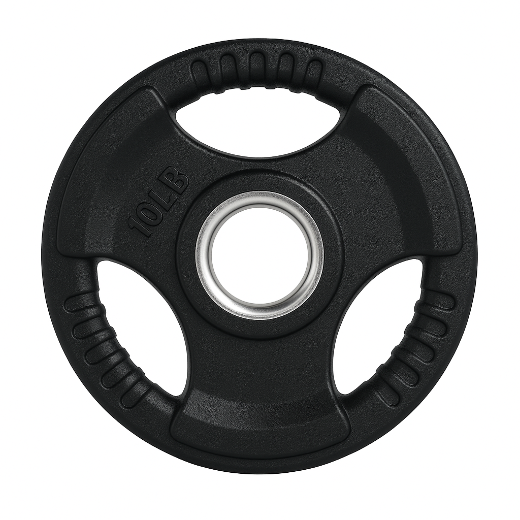 X-RIVAL 10LB Rubber Grip Olympic Plate for secure lifting, ideal for strength training and gym workouts.