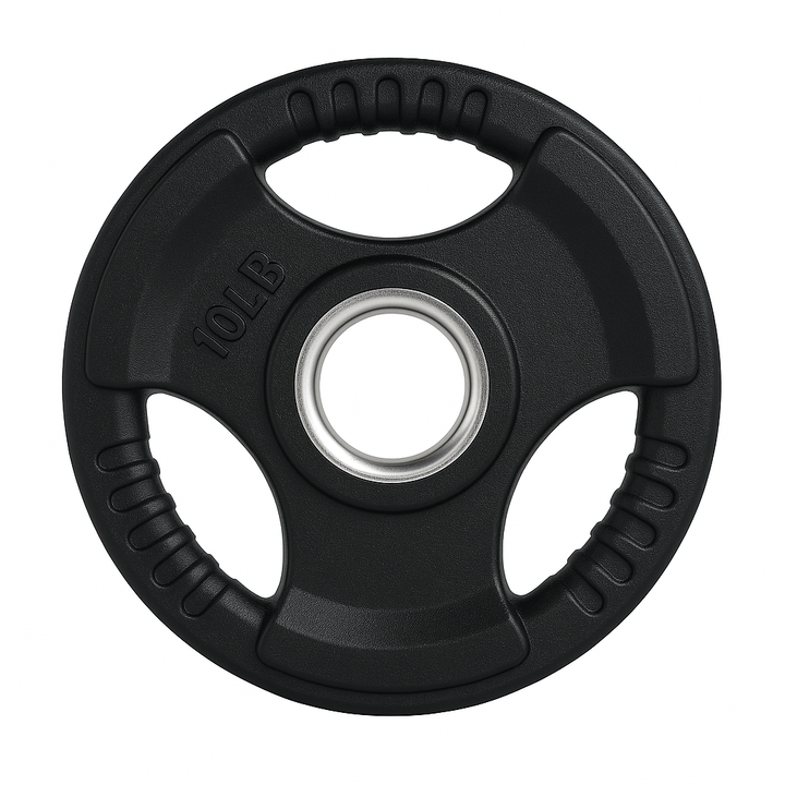 X-RIVAL 10LB Rubber Grip Olympic Plate for secure lifting, ideal for strength training and gym workouts.