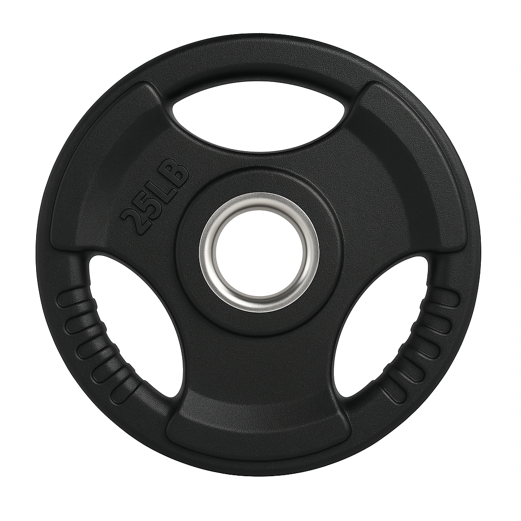 X-RIVAL 25lb rubber grip Olympic weight plate designed for enhanced lifting performance and durability.