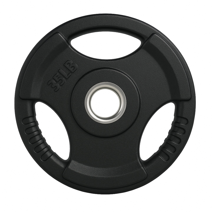 35LB X-RIVAL Rubber Grip Olympic Plate for weightlifting, secure grip design for enhanced performance in gym workouts.
