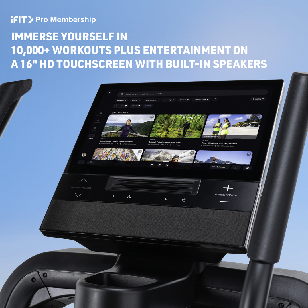 NordicTrack X16 Elliptical console view