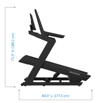 NordicTrack X24 Treadmill dimensions image