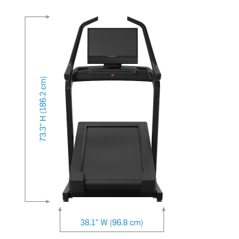 NordicTrack X24 Treadmill folded dimensions image
