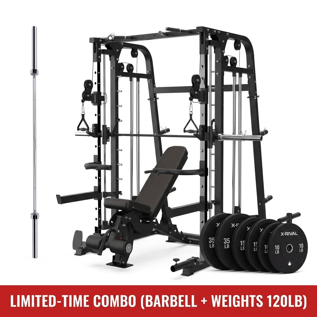 COMBO -Smith Machine XRSF10+Bench XRAB03+Weight Plates(120Lbs)+Barbell