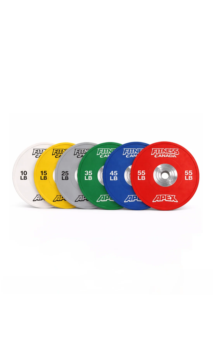 Apex Series Competition Bumper Plates – 10LB to 55LB Pairs | X-PRIME FITNESS