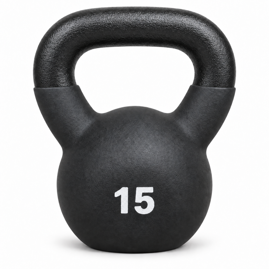 X-Prime Fitness cast iron kettlebell - 15 lb front view