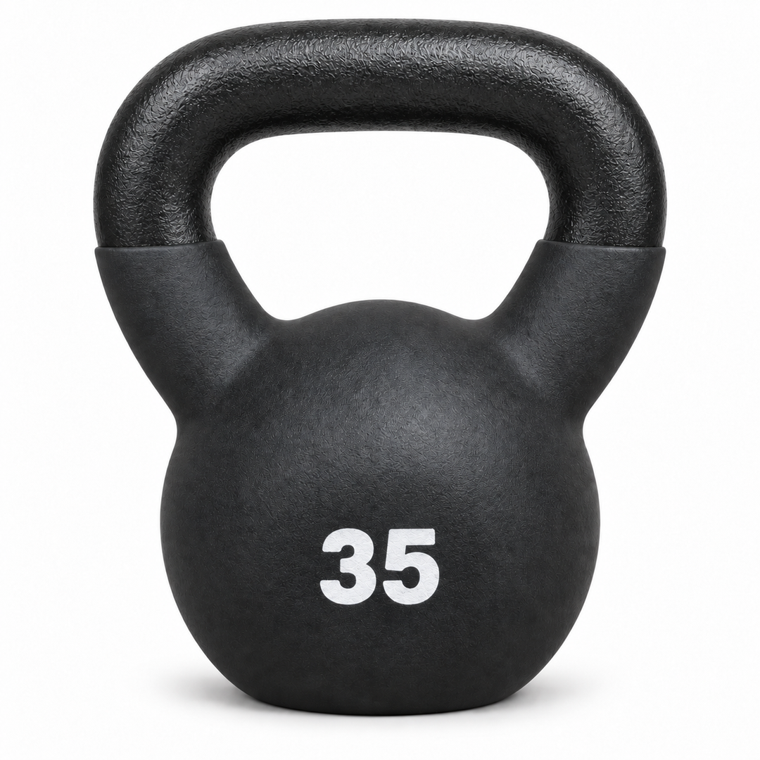 X-Prime Fitness cast iron kettlebell - 35 lb front view
