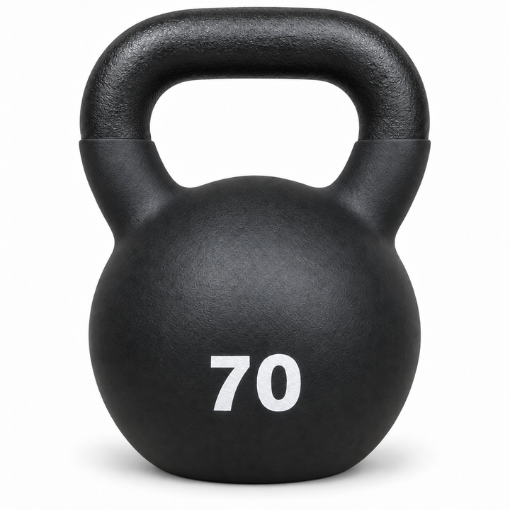 X-Prime Fitness cast iron kettlebell - 70 lb front view